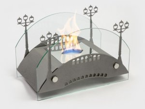 Биокамин настольный Lux Fire Пушкинский мост S (серебро)