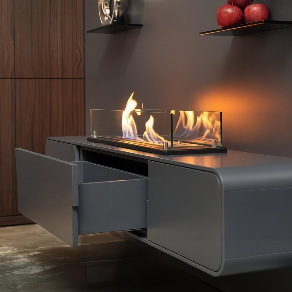 Биокамин встраиваемый в тумбу Steelheat Stand 1300