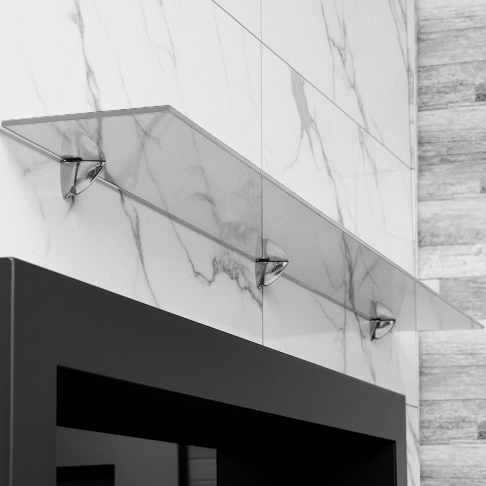 Стеклянная полка для биокамина Opti white 1800