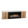 Тумба под ТВ с биокамином SteelHeat LIVORNO IMPULSE 140 см (корпус белый / фасады дуб Вотан) фото 1